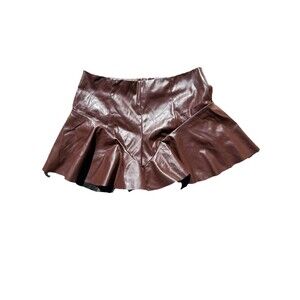Cider Medium Faux Skirt Leather Shorts Brown